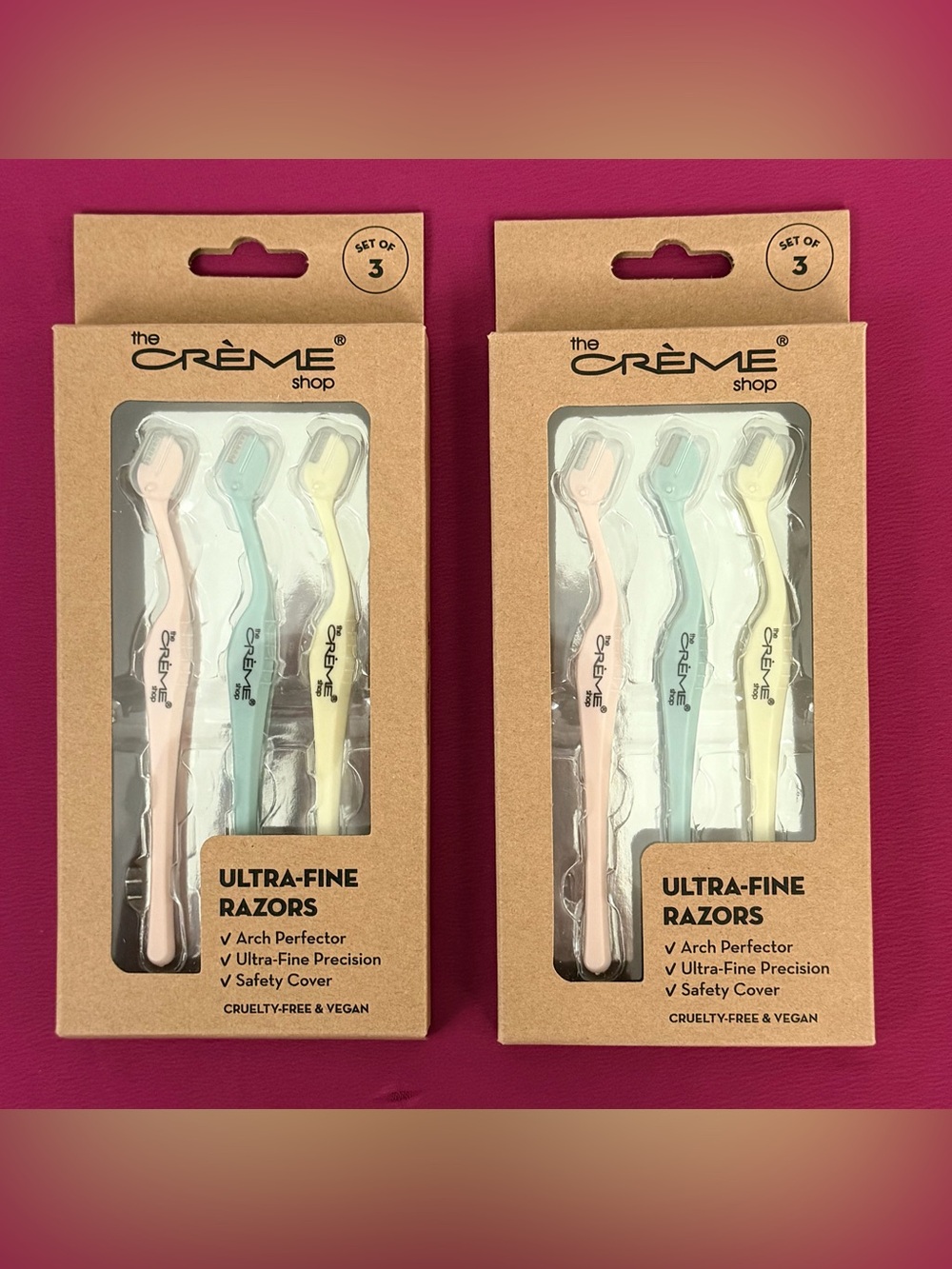 The Creme shop Ultra Fine Derma-plane PrecisionRazors with Covers(2 Sets of 3)